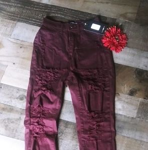 NWT Fashion Nova Distressed Jeans US 3